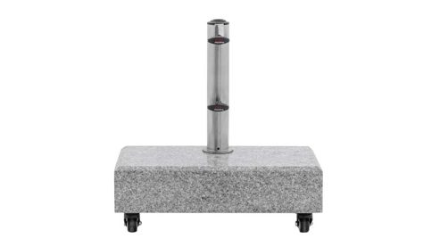 Sonnenschirm-Ständer Doppler® aus Metall Stein in Grau doppler Sonnenschirm-Ständer mit Rollen 25 kg - hellgrauer Granit – ca. 45 x 22 cm