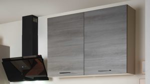 Einbauküche Express küchen aus Holz in Grau EXPRESS KÜCHEN Einbauküche Win mit Einbaugeräten Cremegrau & Eiche Grau - Länge ca. 280 cm