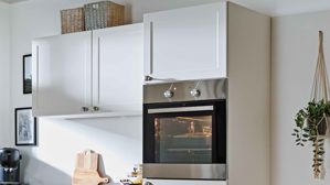 Einbauküche Express küchen aus Holz in Creme EXPRESS KÜCHEN Einbauküche Home mit Einbaugeräten Magnolia - Stellfläche ca. 215 x 245 cm