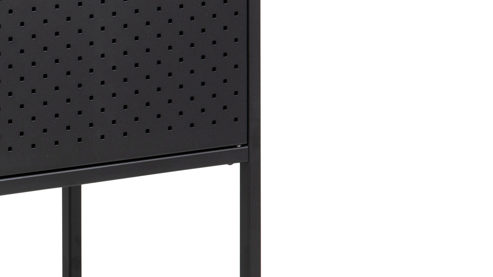 Sideboard Actona group aus Metall in Schwarz Metallmöbel Newton - Sideboard schwarzer Stahl - zwei Türen, Länge ca. 82 cm