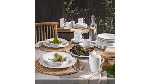 Kombiservice Seltmann aus Porzellan in Weiß Seltmann Kombiservice Beat, Service 36-tlg. weißes Porzellan – 36-teilig