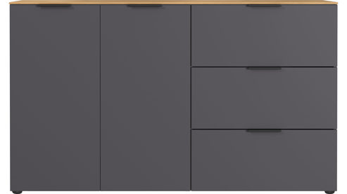 Sideboard Germania aus Holz in Dunkelgrau Wohnprogramm California - Sideboard Graphit & Navarra Eiche - ca. 151 x 98 cm