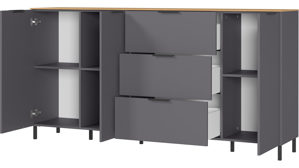 Sideboard Germania i.i. aus Holz in Dunkelgrau Wohnprogramm California - Sideboard Graphit & Navarra Eiche - ca. 192 x 98 cm
