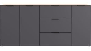 Sideboard Germania i.i. aus Holz in Dunkelgrau Wohnprogramm California - Sideboard Graphit & Navarra Eiche - ca. 192 x 98 cm