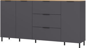Sideboard Germania i.i. aus Holz in Dunkelgrau Wohnprogramm California - Sideboard Graphit & Navarra Eiche - ca. 192 x 98 cm