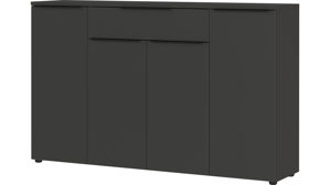 Sideboard Germania i.i. aus Holz in Dunkelgrau Büroprogramm Mailand - Sideboard Graphit - ca. 161 x 101 cm