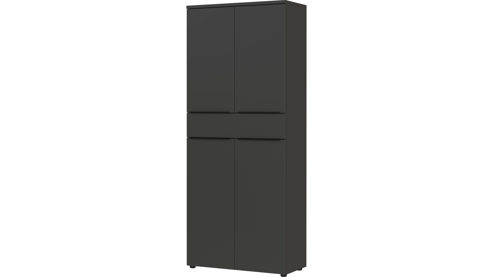 Aktenschrank Germania i.i. aus Holz in Dunkelgrau Büroprogramm Mailand - Aktenschrank Graphit - ca. 81 x 197 cm