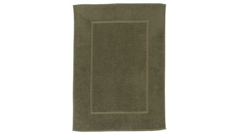 Badematte / Badeteppich Interliving aus Naturfaser in Dunkelgrün Interliving Handtuch Serie 9108 - Badvorleger olivgrüne Baumwolle  - ca. 60 x 80 cm