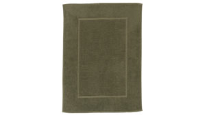 Badematte / Badeteppich Interliving aus Naturfaser in Dunkelgrün Interliving Handtuch Serie 9108 - Badvorleger olivgrüne Baumwolle  - ca. 60 x 80 cm
