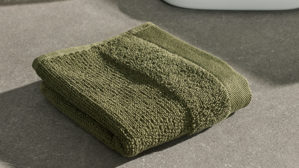 Gästehandtuch Interliving aus Naturfaser in Dunkelgrün Interliving Handtuch Serie 9108 - Gästehandtuch olivgrüne Baumwolle  - ca. 30 x 50 cm