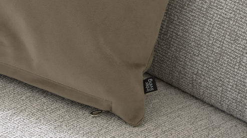 Kissenbezug /-hülle Interliving aus Stoff in Braun Interliving Kissenhülle Serie 9120 taupefarbener Samt - ca. 45 x 45 cm