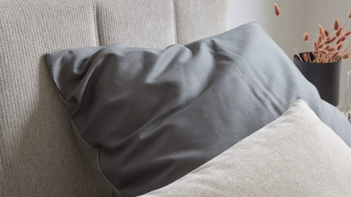 Bettwäsche-Set Interliving aus Stoff in Grau Interliving Bettwäsche Serie 9128 Baumwollsatin in Grau & Anthrazit - ca. 135 x 200 cm