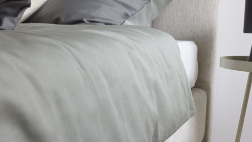 Bettwäsche-Set Interliving aus Stoff in Grau Interliving Bettwäsche Serie 9128 grauer Baumwollsatin - ca. 135 x 200 cm