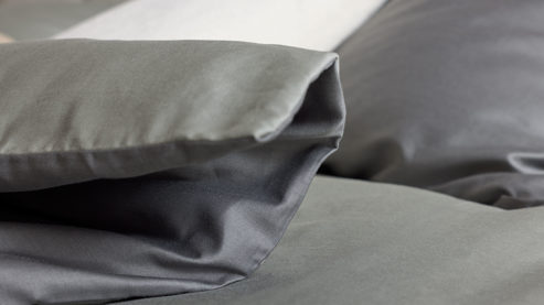 Bettwäsche-Set Interliving aus Stoff in Grau Interliving Bettwäsche Serie 9128 Baumwollsatin in Grau & Anthrazit - ca. 135 x 200 cm