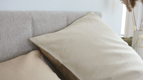 Bettwäsche-Set Interliving aus Stoff in Creme Interliving Bettwäsche Serie 9128 Baumwollsatin in Creme & Sand - ca. 155 x 220 cm