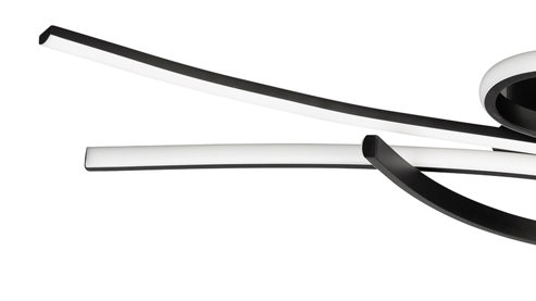 Deckenleuchte Fh fischer & honsel aus Metall in Schwarz FH LED-Deckenleuchte Biba schwarzes Metall - Länge ca. 100 cm