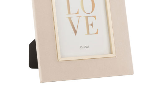 Bilderrahmen Jolipa aus Stoff in Beige Bilderrahmen Dita beiger Velours - ca. 21 x 26 cm