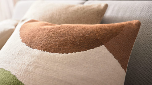 Kissenbezug /-hülle Interliving aus Stoff in Beige Interliving Kissenhülle Serie 9123 graphisch gemustertes Jacquard - ca. 45 x 45 cm