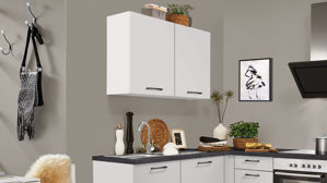 Einbauküche Pino aus Holz in Weiß pino Einbauküche inklusive Einbaugeräte Mattweiß - Stellfläche ca. 175 x 295 cm