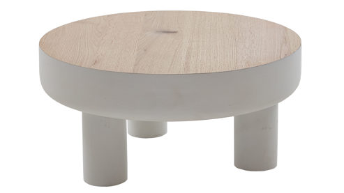 Couchtisch Gutmann factory® aus Holz in Weiß Couchtisch Tiffy Eiche & weißer Lack - Durchmesser ca. 70 cm