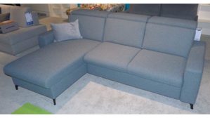 Ecksofa Poco | steinpol aus Stoff in Hellblau POCO Schlafsofa Westside Premium - Ecksofa mit Schlaffunktion blaugraues Flachgewebe Portofino, Breite ca. 262 cm