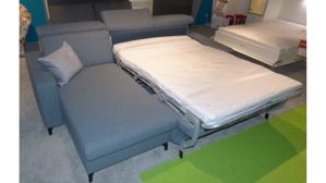 Ecksofa Poco | steinpol aus Stoff in Hellblau POCO Schlafsofa Westside Premium - Ecksofa mit Schlaffunktion blaugraues Flachgewebe Portofino, Breite ca. 262 cm
