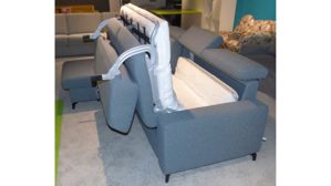 Ecksofa Poco | steinpol aus Stoff in Hellblau POCO Schlafsofa Westside Premium - Ecksofa mit Schlaffunktion blaugraues Flachgewebe Portofino, Breite ca. 262 cm