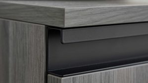 Waschtisch-Set / Waschbecken-Set Interliving aus Holz in Grau Interliving Bad Serie 3702 - Waschtisch-Set 7698 graue Cuneo Eiche - zweiteilig, Breite ca. 60 cm