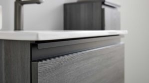 Waschtisch-Set / Waschbecken-Set Interliving aus Holz in Grau Interliving Bad Serie 3702 - Waschtisch-Set 7698 graue Cuneo Eiche - zweiteilig, Breite ca. 60 cm