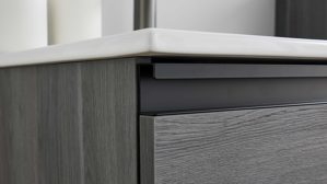 Waschtisch-Set / Waschbecken-Set Interliving aus Holz in Grau Interliving Bad Serie 3702 - Waschtisch-Set 7698 graue Cuneo Eiche - zweiteilig, Breite ca. 60 cm