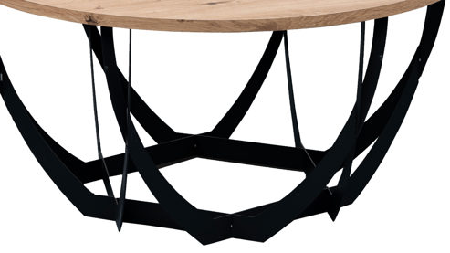 Couchtisch M2 kollektion aus Holz in Holzfarben Couchtisch Mella 2 Artisaneiche & Schwarz - Durchmesser ca. 80 cm