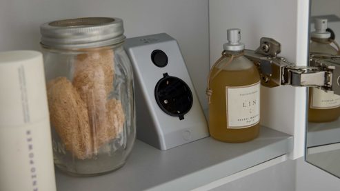 Spiegelschrank Interliving aus Holz in Weiß Interliving Bad Serie 3702 - Spiegelschrank 7793 Edelweiß - drei Türen, Breite ca. 120 cm