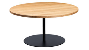 Couchtisch M2 kollektion aus Holz in Holzfarben Couchtisch Leo 2 Wildeiche & Schwarz - Durchmesser ca. 80 cm