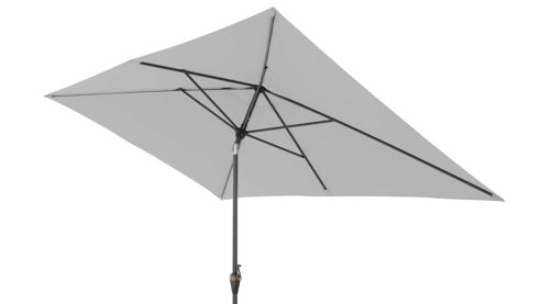 Sonnenschirm Doppler® aus Kunstfaser in Hellgrau doppler® Kurbel-Sonnenschirm MyZone Auto-Tilt hellgraue Kunstfaser – ca. 300 x 200 cm