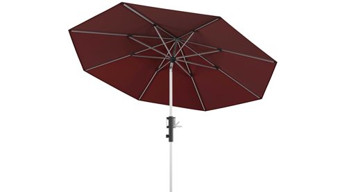 Sonnenschirm Doppler® aus Kunstfaser in Rot Knirps® Kurbel-Sonnenschirm Phönix mit EASY LIFT®, EASY CLICK® und EASY TILT® bordeauxrote Bespannung – Durchmesser ca. 315 cm