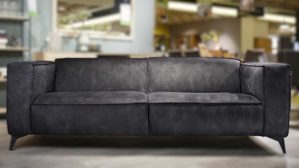 Bigsofa Gutmann factory aus Stoff in Dunkelgrau Gutmann Bigsofa MONTREAL - Sofa, Couch grauer Stoffbezug 391.77, Metallfuss schwarz