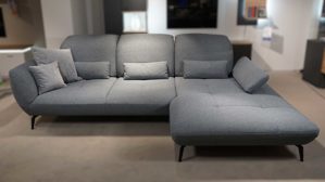 Ecksofa Po.co. | steinpol aus Metall Stoff in Hellblau Grau POCO Eckkombination New Jersey mit Funktionen Bezug Stoff Portofino blau-grau & - Stellfläche ca. 301 x 207 cm