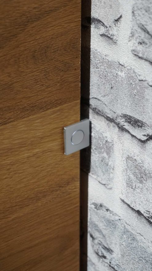 Wohnwand Interliving aus Furnier Glas Holz Metall in Holzfarben Dunkelgrau Interliving Wohnzimmer Serie 2021 - Wohnwand, Wohnkombination Wildeiche Echtholzfurnier + Abs. Beton stone grey, Breite ca. 280 cm