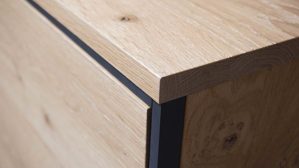 Wohnwand Schröder wohnmöbel aus Aluminium Furnier Glas Holz in Holzfarben SCHRÖDER WOHNMÖBEL Kitzalm Alpenglück - Wohnwand, Wohnkombination K002 Alteiche natur, Akzent Spalteiche natur, Breite ca. 310 cm