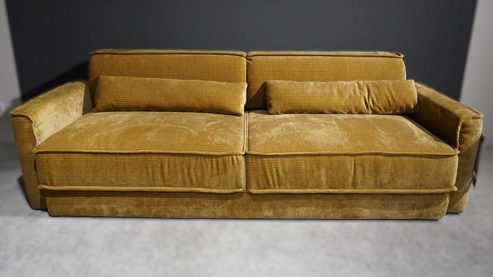 Schlafsofa 3c candy aus Stoff in Hellbraun Hellgrün Candy Sleep Schlafsofa Jaron, 3-Sitzer Sofa mit Schlaffunktion Bezug Monty pistachio, Liegefläche ca. 200 x 155 cm