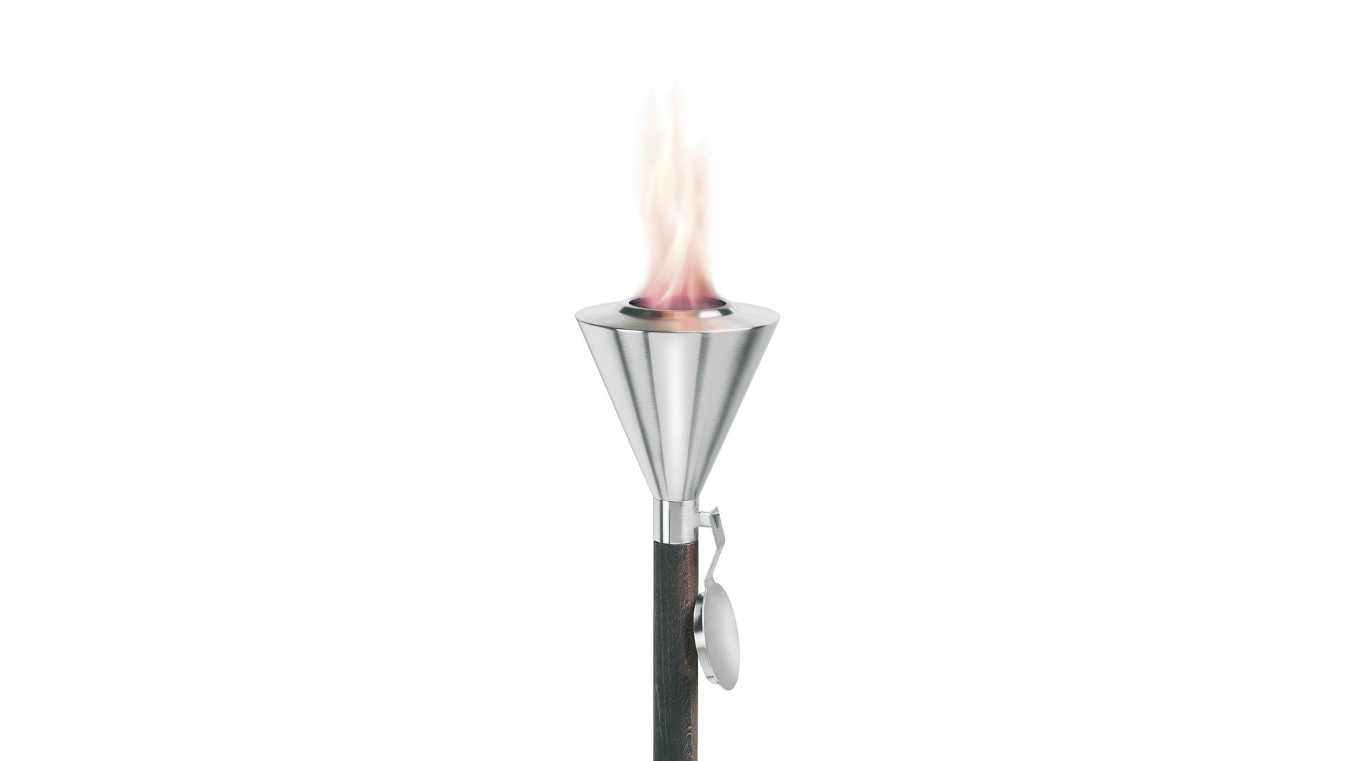 Fackel Blomus aus Metall in Metallfarben blomus Gartenfackel Orchos matter Edelstahl & dunkles Holz - ca. 154,5 cm hoch