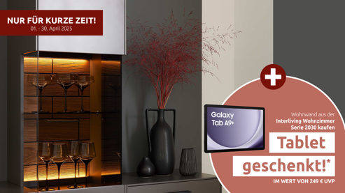 Möbelbeleuchtung Interliving aus Kunststoff in Weiß Interliving Wohnzimmer Serie 2030 - LED-Beleuchtung zweiteilig - ca. 40 cm