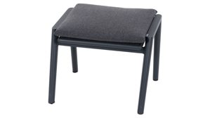 Gartenhocker H. gautzsch aus Metall in Grau Garten Hocker Roma graues Ranotex® & anthrazitfarbenes Aluminium - ca. 56 x 41 x 54 cm