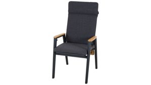Gartenstuhl /-sessel H. gautzsch aus Geflecht in Dunkelgrau Garten Dining Sessel Roma mit Auflage Gardino®-Geflecht & Aluminium