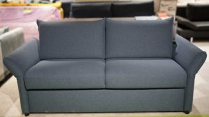 Schlafsofa Restyl aus Stoff in Dunkelblau RESTYL Schlafsofa Marvin mit Faltbett-Funktion dunkelblauer Webstoff 6370 & Metallfüße - ca. 150 x 200 cm