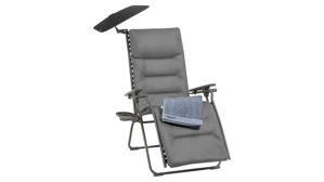 Gartenstuhl /-sessel Lafuma® mobilier aus Kunstfaser in Grau Lafuma® Relaxstuhl Evolution All In BeComfort® aschegraues Batyline® & titanfarbenes Aluminium
