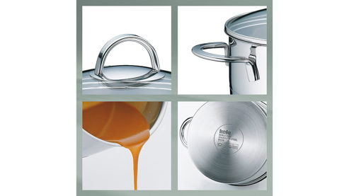 Gemüsetopf Kela | keck & lang aus Metall in Edelstahl Gemüsetopf Cailin Edelstahl & Klarglas - Durchmesser ca. 28 cm