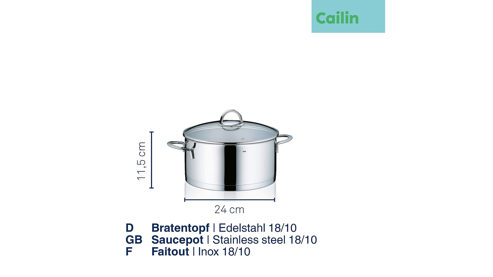 Bräter Kela | keck & lang aus Metall in Edelstahl Bräter Cailin Edelstahl & Klarglas - Durchmesser ca. 24 cm