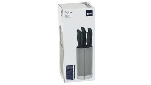 Messerblock Kela | keck & lang aus Kunststoff in Grau Messerblock Acida mit fünf Messern grauer Kunststoff - Höhe ca. 35 cm