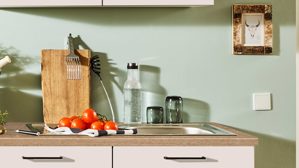 Einbauküche Pino aus Holz in Weiß pino Einbauküche inklusive Einbaugeräte Magnolienweiß - Länge ca. 270 cm